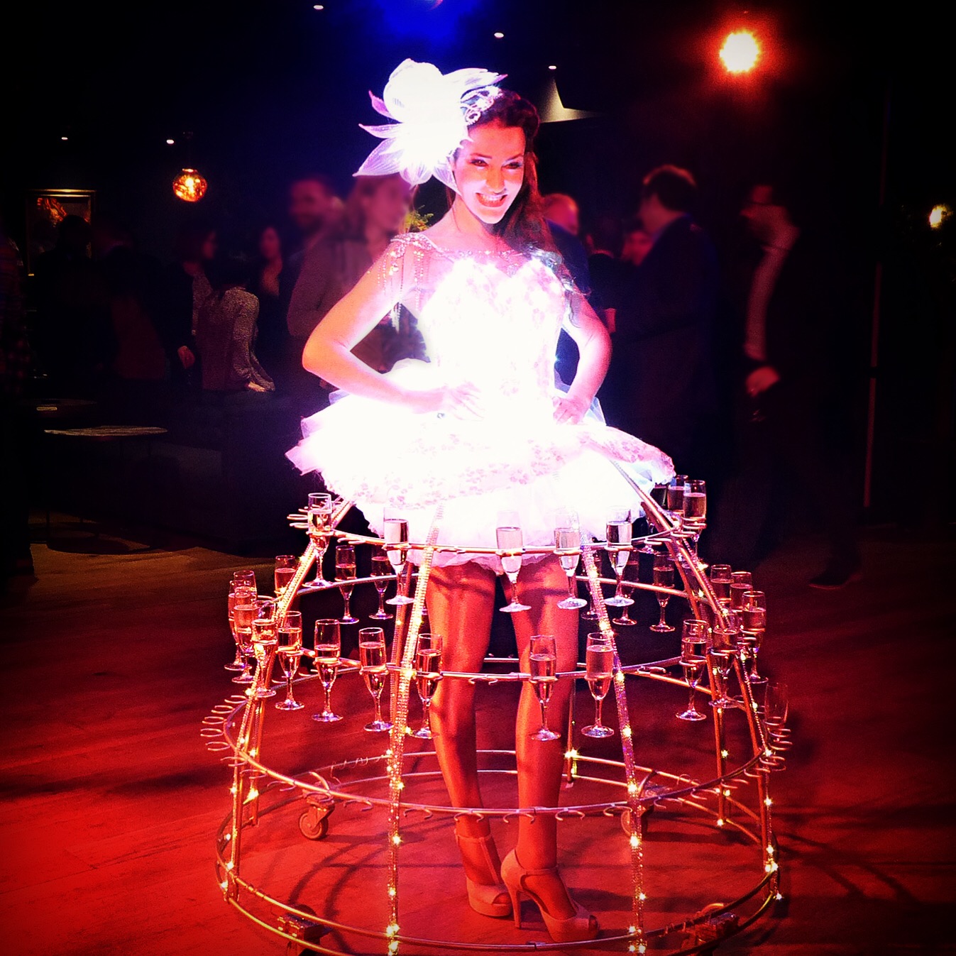 Hôtesse Champagne avec Robe lumineuse à LED