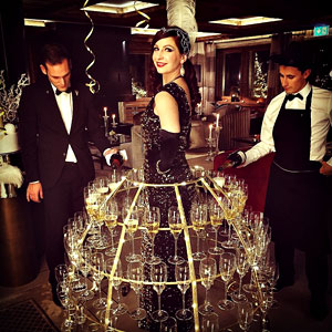 Lady Champagne à Gstaad en Suisse pour le réveillon
