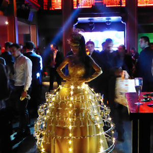 Robe à champagne soirée thème BAL MASQUÉ