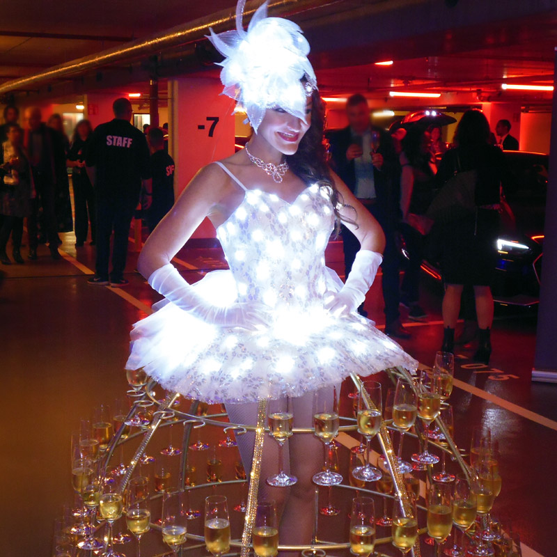 Lady Champagne robe lumineuse