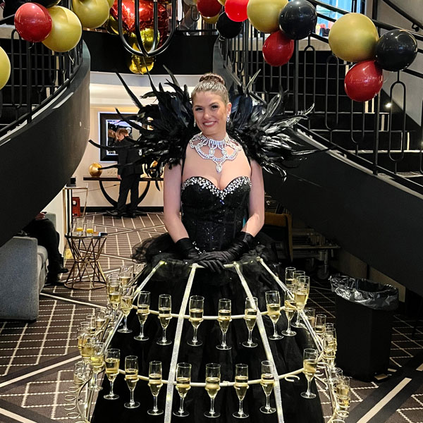 Robe porteuse flûtes Champagne