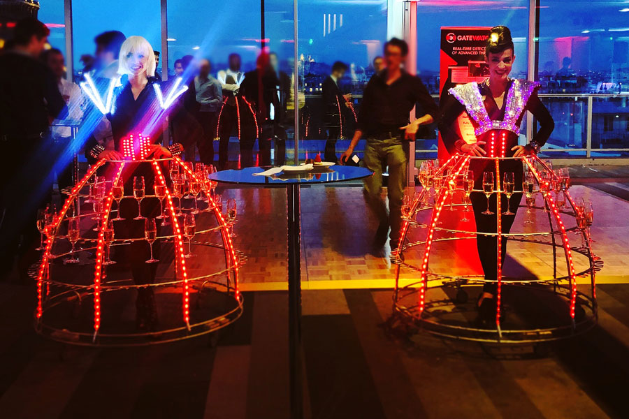Robe à Champagne illuminée à LEDs soirée Futur