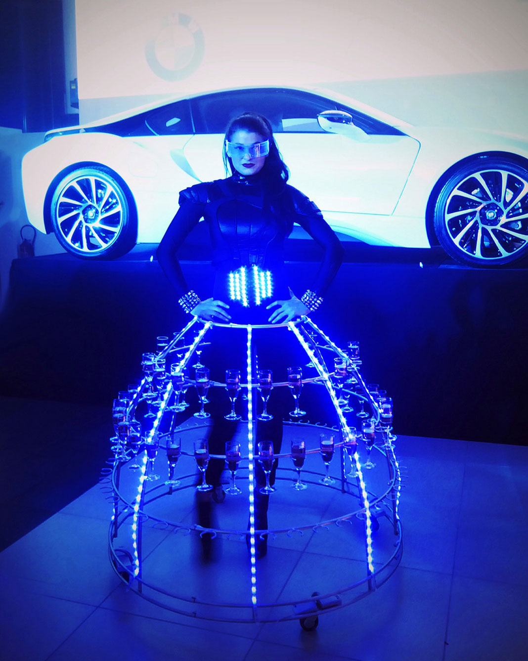 Robe à Champagne theme High-tech avec LEDs