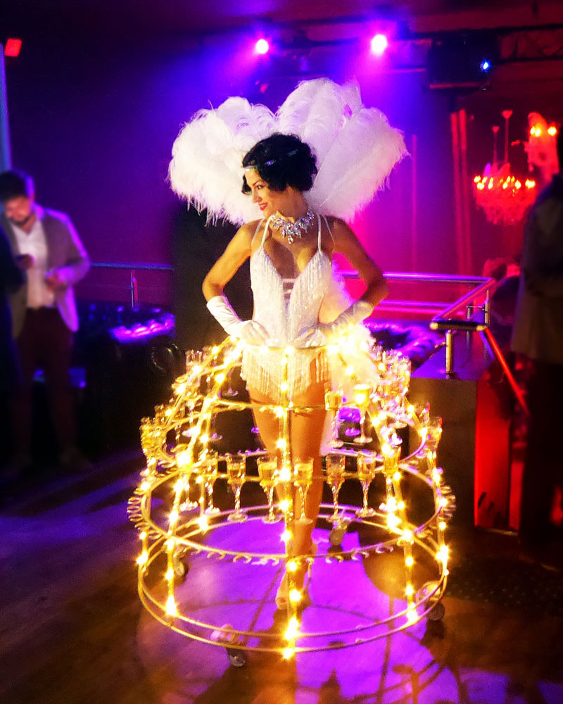 Hôtesses jupe champagne animation Gatsby