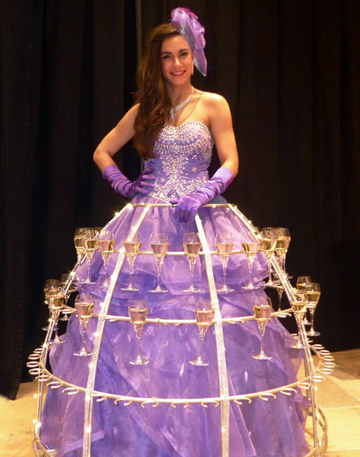 Robe Bar champagne mauve - lilas : un Service déambulant