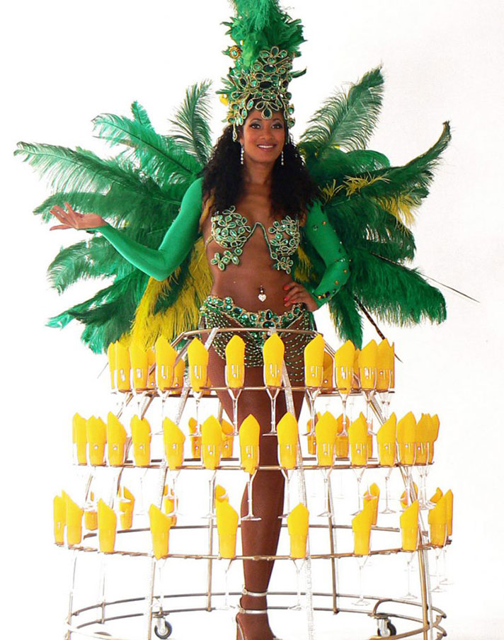 Robe à Champagne en costume Brésil samba