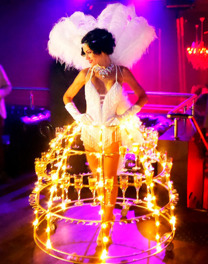 Robe à champagne thème Gatsby années 20