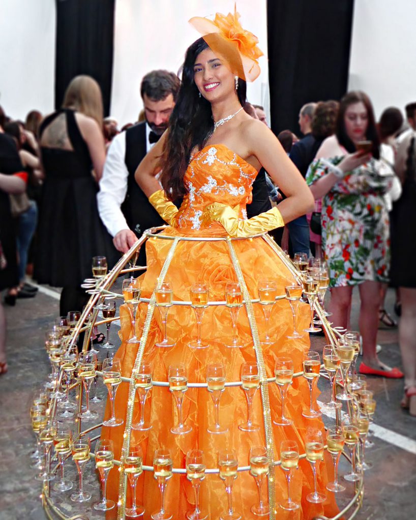 robe à champagne, princesse orange