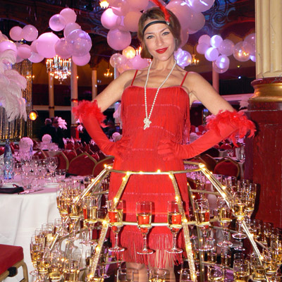 Robe Champagne animation soirée Gatsby